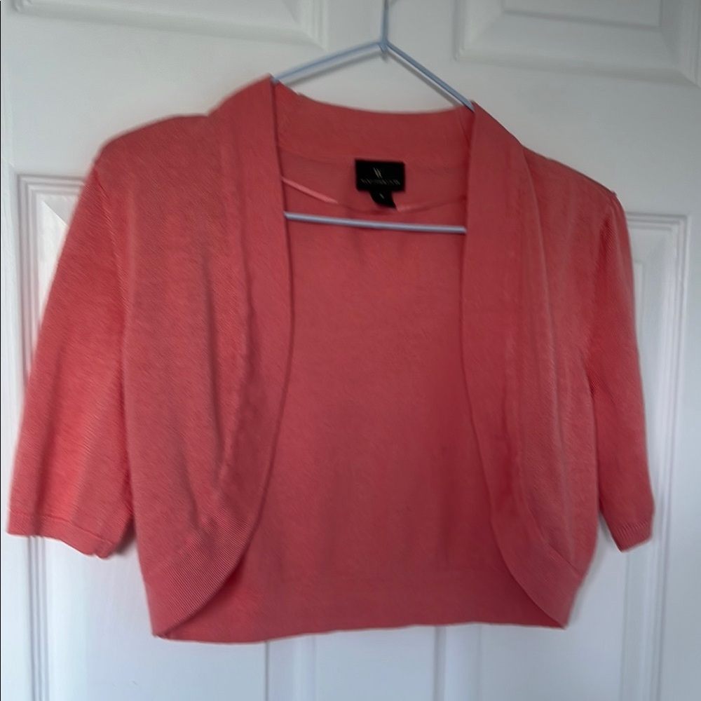 Worthington Pink Shrug Lightweight Knit Sweater